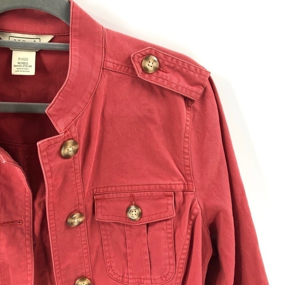 LL Bean Field Jacket Womens Medium Military Utility Cargo Chore Gorp Pockets - Picture 2 of 6